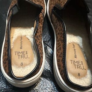 Time and Tru Brown Leopard Slip-On Sneakers